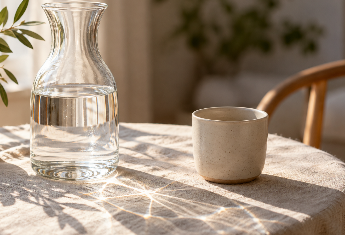 Illustrative close-up of sunlight across a table, not the property.